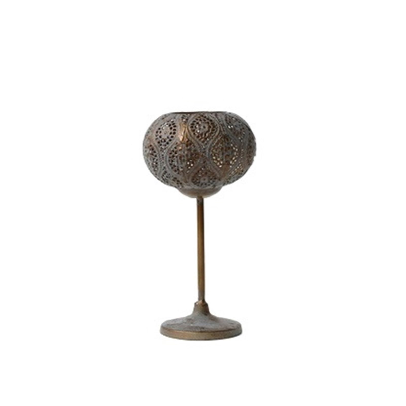 Metal Candle Holder Vintage Metal Iron Candlestick Carved Texture Candle Holder Home Decoration Crafts(M)