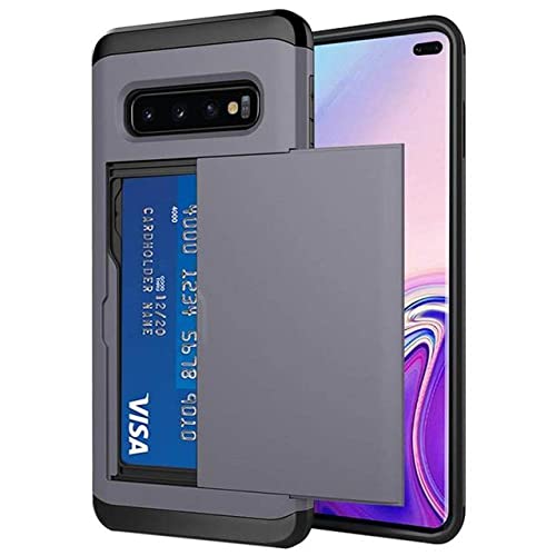 Für Samsung Galaxy S10 Plus S10E S10 5G S9 S8 S7 S6 Hülle Slide Armor Wallet Card Slots Cover für Samsung Note 9 8, grau, für Galaxy S8 Plus