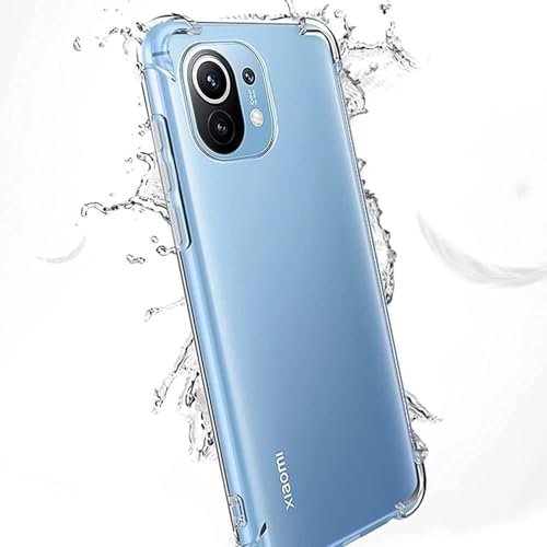 Image of BOXXO Flexible Back Cover for Mi 11 Lite 5G | Back Cover Transparent Clear Shockproof Case Four Corner Protection | Slim Protective Mobile Phone Cover for Mi 11 Lite 5G