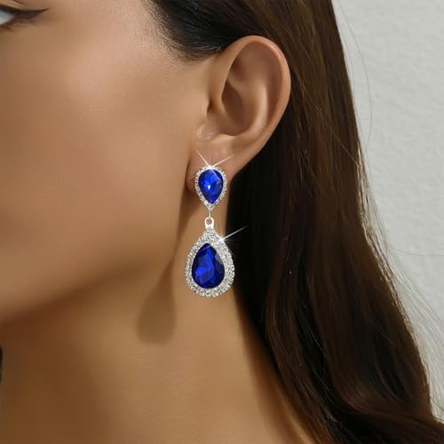 Wedding Earrings for Women Wedding Guest Dress 2025 Crystal Teardrop Dangle Earings Sparkly Bride Earrings Gifts Formal Dresses for Women Party Prom Jewelry Gift2