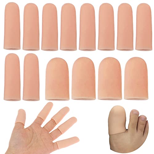 14 Pcs Silicone Finger Protectors, Gel Finger Cots Finger Guard For Trigger Finger, Finger Arthritis, Finger Cracking, Blisters, Eczema And Other Finger Pain Relief #TOP3