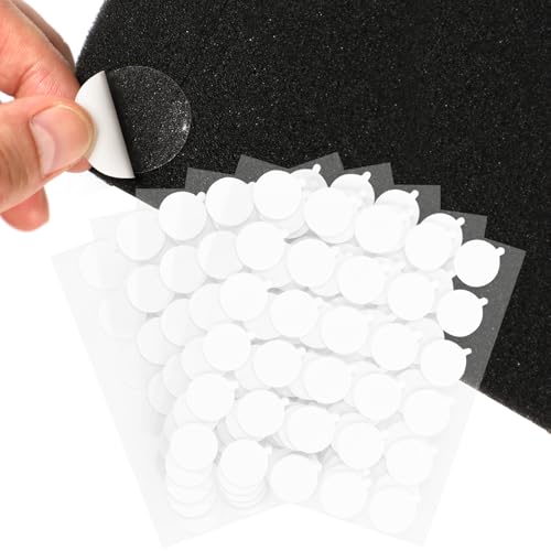 SD SODOCT 150 Pack White Point Double-Sided Adhesive Dots for Acoustic Foam Panels Removable Mounting Tapes Strong Adhesive Dots Sound Proofing Transparent Putty Clear Sticker Heavy Duty