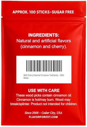 wild cherry flavored hot cinnamon toothpicks - 100ct