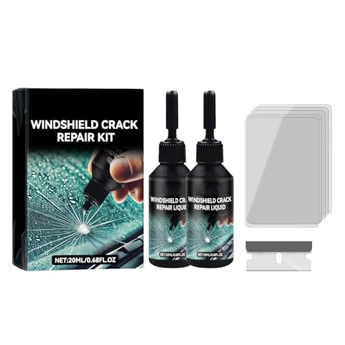 Mxvbaty Windshield Repair Kit for Chips and Cracks, Professional DIY Car Glass Repair Tool with Upgraded Resin, Permanent Invisible Fix, Fast Drying, for All Vehicles, 2 Pcs