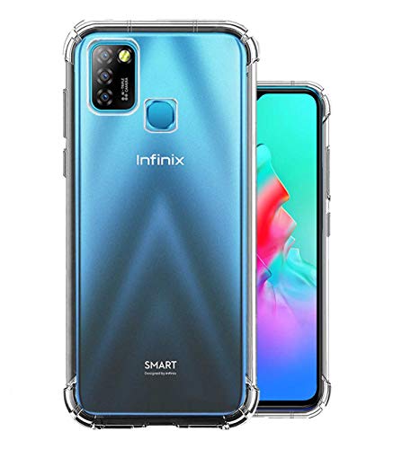 Image of Soft Flexible Silicone Back Cover (Infinix Smart 5, Transparent Case + Screen Guard)