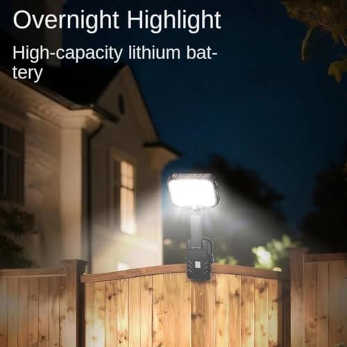 Lámpara solar de pinza con sensor de movimiento y tres modos de iluminación impermeable 4