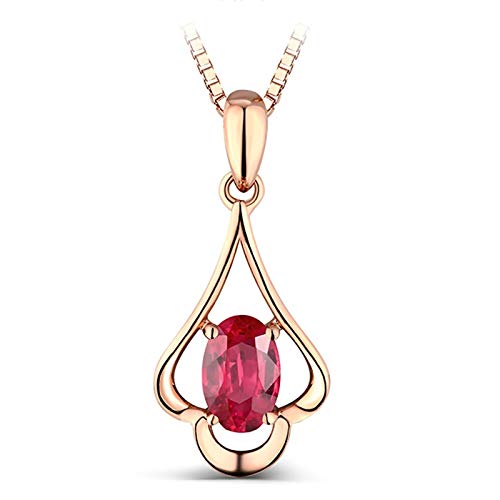 Collier Rubis Ovale Or Rose 18k | Éclat Durable sans Allergie