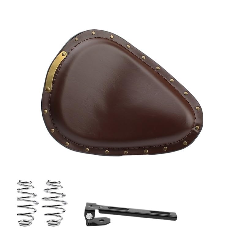 Asiento de cuero para motocicleta con acabado artesanal retro para motos bobber y chopper