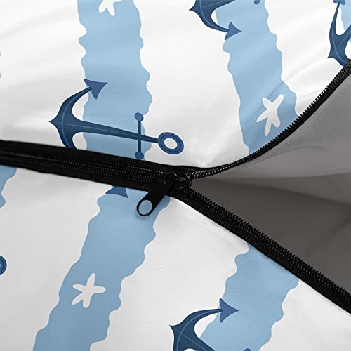 Bolsa de dormir para niños y niñas, diseño Náutico con anclas, ligera, cálida, portátil e impermeable para camping y senderismo, resistente al frío miniatura 5