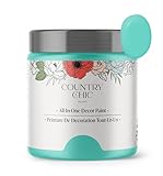 Country Chic All-in-One Chalk Paint for Furniture, Cabinets, Home Decor, Eco-Friendly, Matte Finish, Built-In Primer & Top Coat for Wood, Metal - Tropical Cocktail (Turquoise) - 4 oz (118 ml)