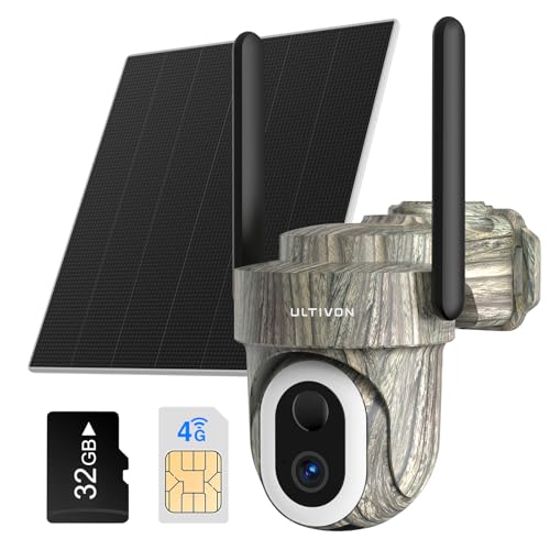 4G Cámara Vigilancia Exterior con Panel Solar, 2K Cámara de Vigilancia Inalámbrica, Monitoreo de...