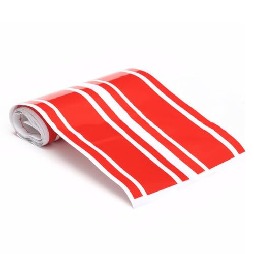 Dogary 2 PCS Car Hood Decals, Racing Stripes Body Side Stickers, Hood Bumper Modification Exterior Decoration Accessories, Suitable for Most Car Models (Red)
