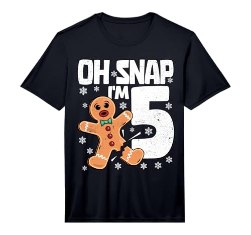 Christmas Oh Snap 5 Year Old Gingerbread Man 5th Birthday Performance T-Shirt