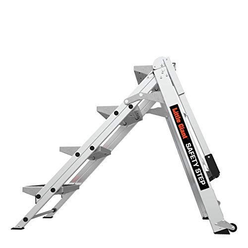 Little Giant Ladder Systems 10410BA Safety Step Ladder Four Step with Bar, 2 x 11-Inch