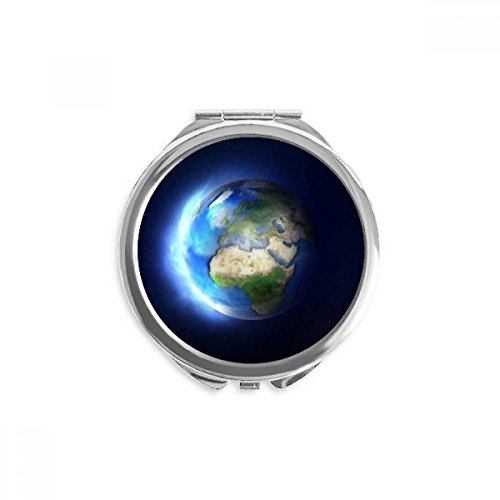 Miroir bleu blanc planète terre de poche portable pour un maquillage précis au quotidien