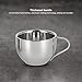 Imagen de Naroote Juego de Tazas de café con Aislamiento de Acero Inoxidable para Bebidas de Larga Duración para Hoteles en la Cocina del Hogar de la Oficina con Platillo de Cuchara para té con Leche
