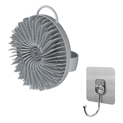 1Pc Silicone Bath Brush And 1Pc Hook, Body Cleaning Tool, Bath Accessories, Body Massage Brush, Round Cleaning Brush