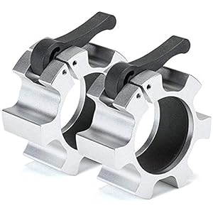 SEEWAY 2 Inch Olympic Barbell Clamps, 2 PCS Quick Release Barbell Locking Clamps Bar Weight Plates Collar Clips for Workout Bodybuilding Weightlifting