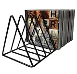 Record-Happy CD Storage Rack Organizer Stand - Compact Disc Holder Display Shelf for CDs, DVDs and Video Games, Holds 18 Jewel Cases - Practical and Functional Wire Metal CD Case Holder (Black, 1)