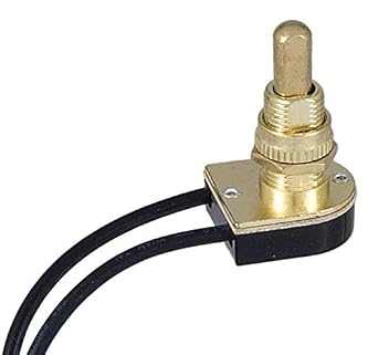 B&P Lamp On-Off Push Canopy Switch with Brass Plated knob, 5/8" Shank