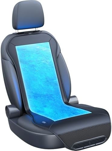 TOWTAMER 2025 Upgraded ICY Seat, Semiconductor Ventilated Cooling Car Seat Cover(Front Seat),12V-24V Cooling Car Seat Cushion with 3 Temp Modes,Universal Fit for SUV/Truck Accessories(Ice-Core Black)