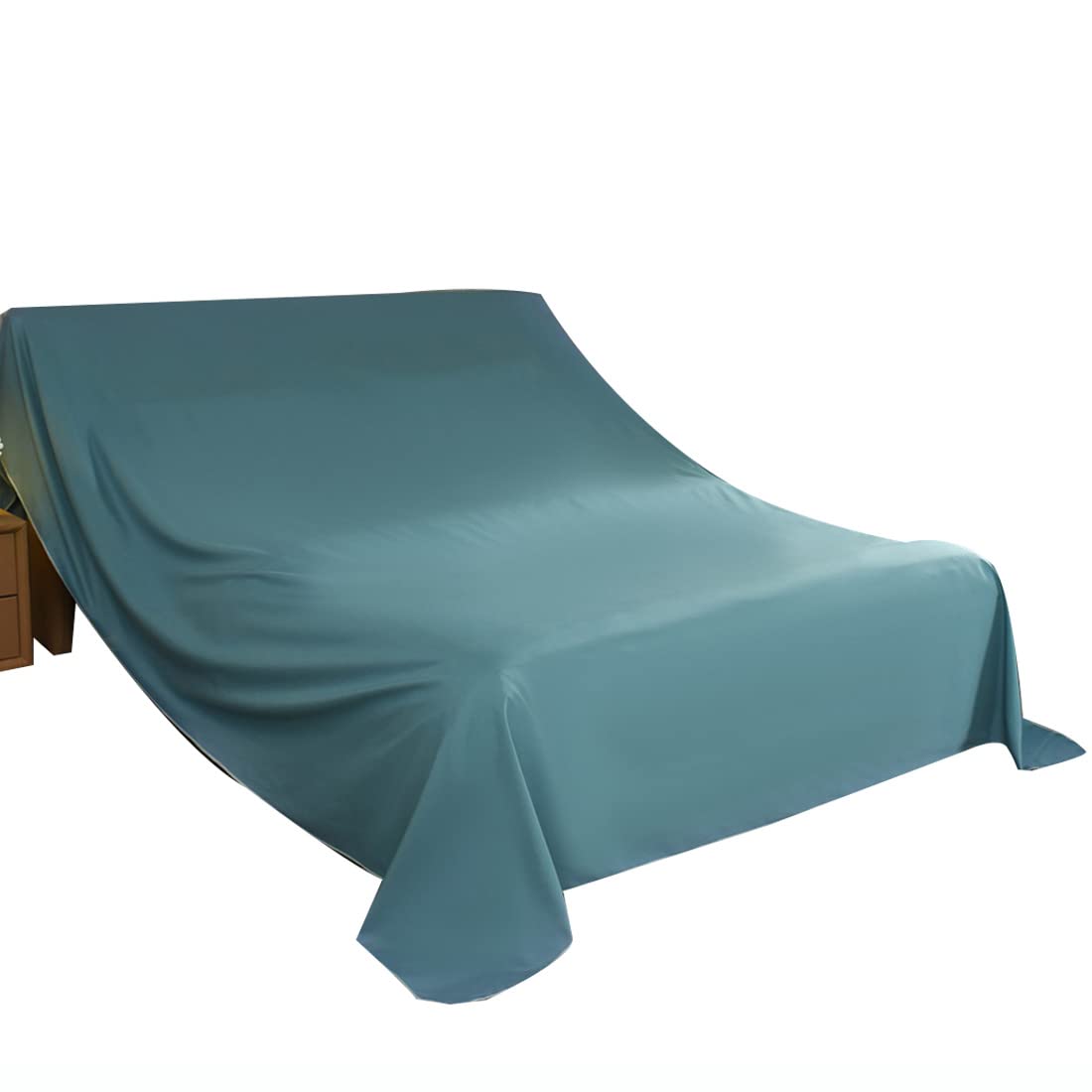 Furniture Dust Shroud Cloth, Bed/sofa Dustproof Throw Brushed Cotton Dust Sheets for Decorating/long Outings/removals (Blue,120×200cm)