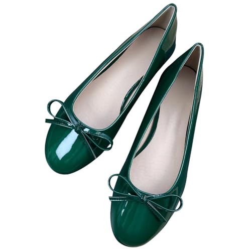 Image of TN TANGNEST Women's Velvet Flats Round Toe Ballet Shoes | Elegant Bowknot Flats Comfortable Casual Slip On Flats for Work