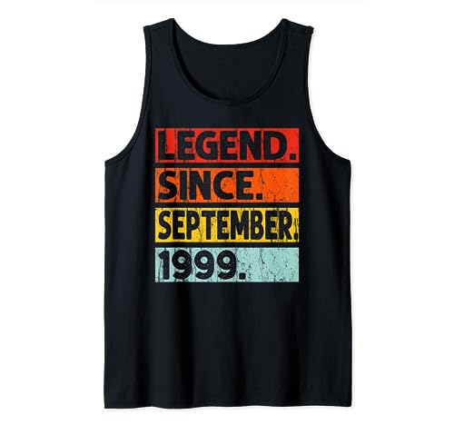 Legend Since September 1999 Birthday 1999 Men Women Vintage Tank Top