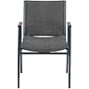 Flash Furniture HERCULES Series Heavy Duty Gray Fabric Stack Chair with Arms and Ganging Bracket