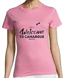 tostadora T-Shirt à Manches Courtes Welcome to Camargue pour Femmes - Rose XXL - ref. 2105761-P