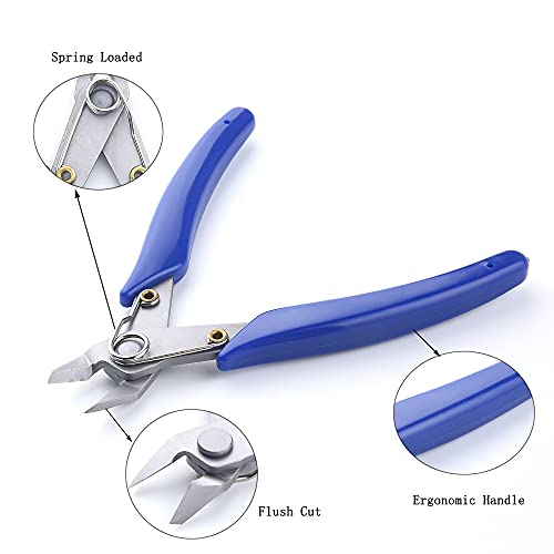 5.3 Inch Small Wire Cutter Flush Cut Pliers Wire Nippers Precision Hand Tool Cutters, 4 Pack #TOP1