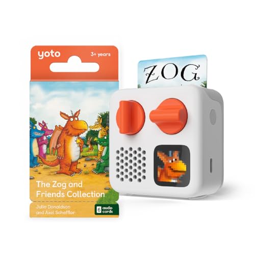 Yoto Mini (2024 Edition) + Zog & Friends Bundle – Kids Screen-Free Bluetooth Audio Player, All-in-1 Travel Device for Stories Music Podcast Radio White Noise Ok-to-wake Alarm Clock