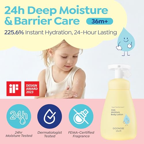 Image of GOONGBE Kids Complete Body Care Set - Korean Low pH Body Wash & 24hr Moisturizing Lotion - Hydrating Formula with Panthenol, Amino Acids, Cica & Squalane - Allergen-Free Scent, 10.1 fl.oz & 2.7 fl.oz