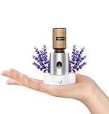 Olxasw Mini Waterless Nebulizing Essential Oil Diffuser with 10ml Lavender Oil for Aromatherapy, Small Portable with Air Mist and Scent for Home, Room, Hotel, Desk, Office, Travel - Silver