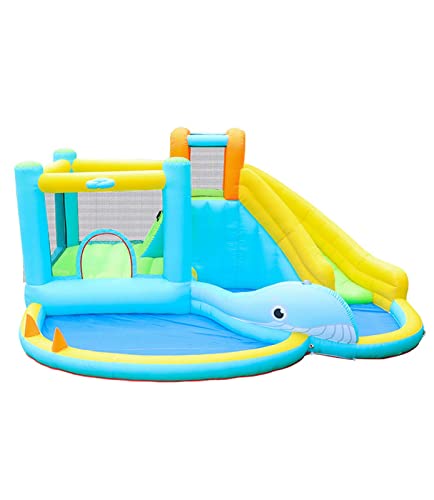 AIYIFUTY Castillo Hinchable para niños, casa Que rebota con soplador, Castillos hinchables para Saltar con tobogán de Agua al Aire Libre/Interior/Patio Trasero