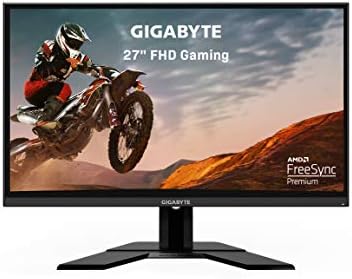 Gigabyte G27F 27" 144Hz 1080P Gaming Monitor, 1920 x 1080 IPS Display, 1ms (MPRT) Response Time, 95% DCI-P3, FreeSync Premium, 1x Display Port 1.2, 2x HDMI 1.4, 2x USB 3.0, BLACK (G27F-SA)