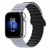 [スマート良品] アップルウォッチ バンド マグネット シリコン 柔らかい レディース メンズ バンド おしゃれ アップルウォッチ ベルト 38mm 40mm 41mm 42mm 44mm 45mm 49mm sc028 (38mm/40mm/41mm, 05. スカイグレー/ブラック)