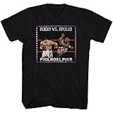 Rocky T-Shirt VS Apollo Creed in Ring Painting Black Tee, XL