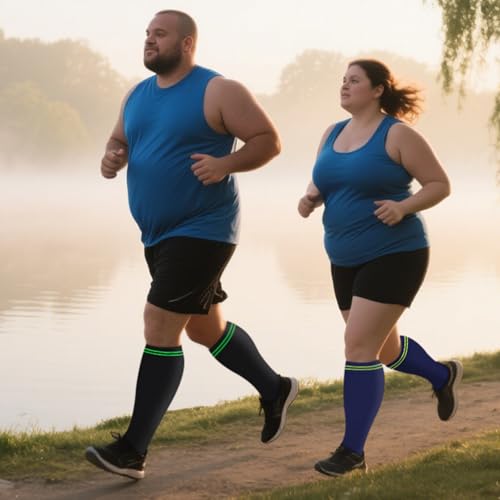 Image of 30-40mmHg Medical Graduated Compression Socks for Women&Men Circulation-Compression Stockings-Knee High Socks for Support,Hiking,Running