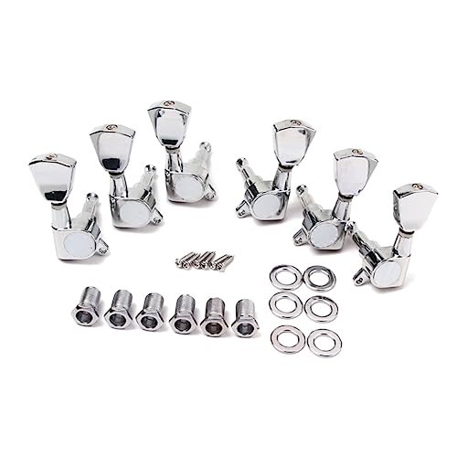 GOOHOCHY Vintage Chrome Guitar Tuners Locking Tuners for Electric/Acoustic (Set of 6)