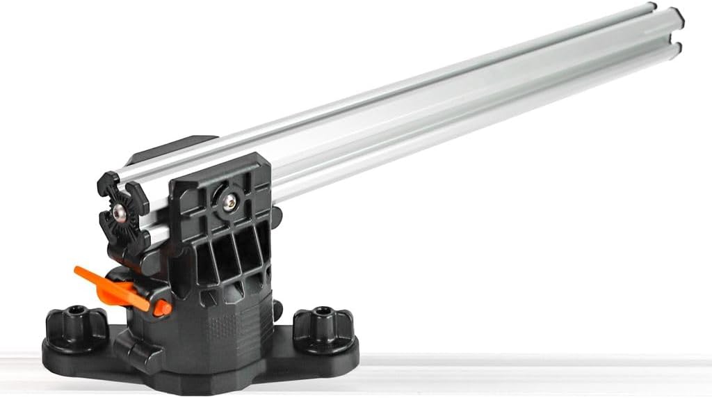 YakAttack SwingArm Crossbar | Track-Mounted Adjustable Kayak Crossbar with 4-Sided GearTrac for Fish Finders, Rod Holders, Cameras & TracPak Systems | Pivoting Base, Anodized Aluminum Bar | USA Made