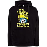 Sudadera Frase con mi Villarreal y Cerveza Nunca Hay Tristeza