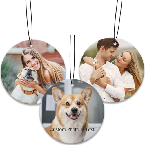 Image of Custom Air Freshener for Car, Personalized Air Fresheners, Custom Double Sided photo Air Freshener, for Wardrobe,Bathroom and Hanging Ornaments (Round)