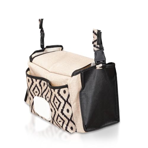 Stroller Organizer with Phone Pouch & Shoulder Strap, Compatible , Baby Jogger, Umbrella Strollers, and Pet Strollers, Includes Wet Wipes Holder