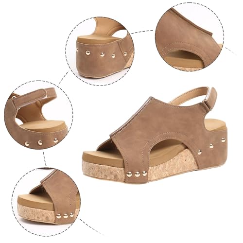 Wedge Sandals for Women 2025 New Platform Sandals with Ankle Strap Open Toe Espadrilles Wedge Heels Sandals Dressy Casual Boho Summer Beach Sandals Ladies Wedges4