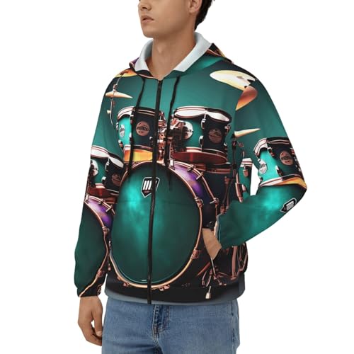 Sweat à capuche zippé imprimé Cool Drum Set EdWal pour homme - 2