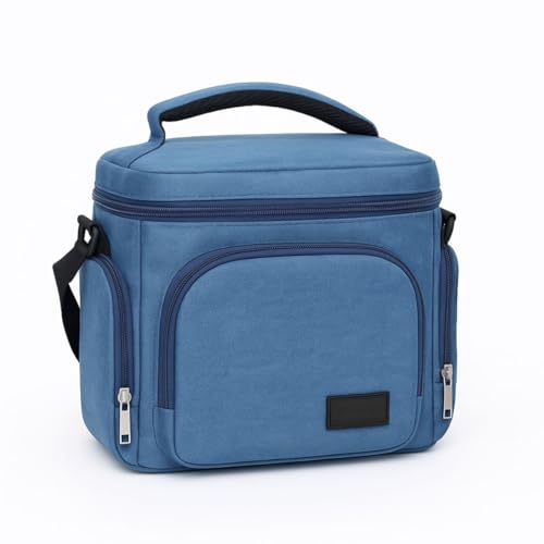 ATLAZ Bolsa Térmica Premium 7 Litros para Marmita, Lancheira Térmica Compacta e Impermeável, Dupla Camada, Resistente, Ideal para Trabalho, Academia, Escola, Viagem e Passeios (Azul)