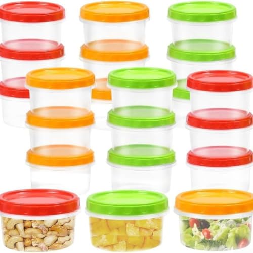 Ensemble 21 Boîtes Alimentaires 250ml Hermétiques Empilables avec Couvercles 3 Couleurs pour Meal Prep et Lunch Box