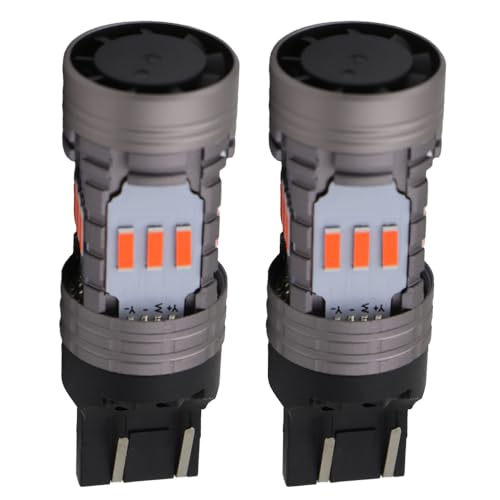 Syneticusa 7443 Error Free Canbus Red 12-LED Brake Stop Parking Light Bulbs
