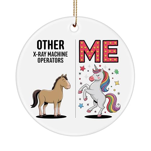 Funny X-Ray Machine Operator Ornament - Other vs Me Unicorn - Gifts for Coworker Staff Radiology Technician Boss Manager - Christmas Party, New Year, Birthday - Ceramic, 3-Inch
